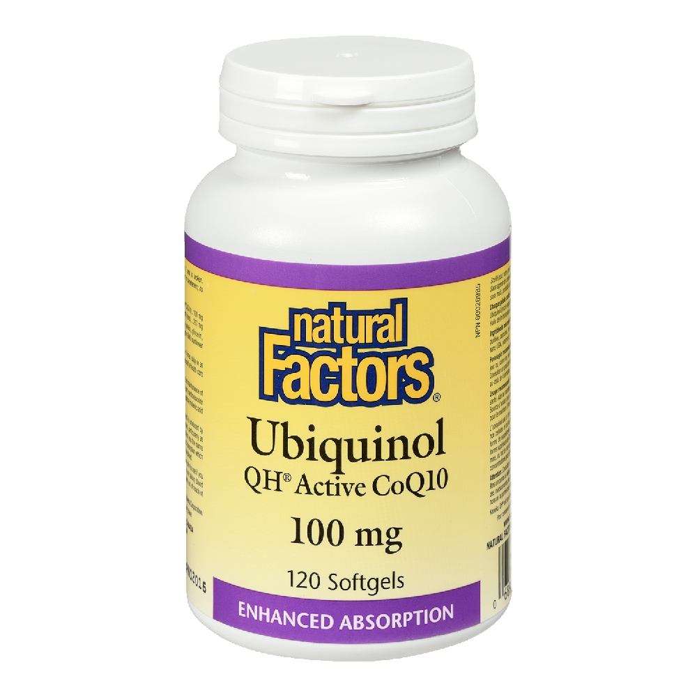 Natural Factors Ubiquinol Active CoQ10  100 mg  120 Softgels