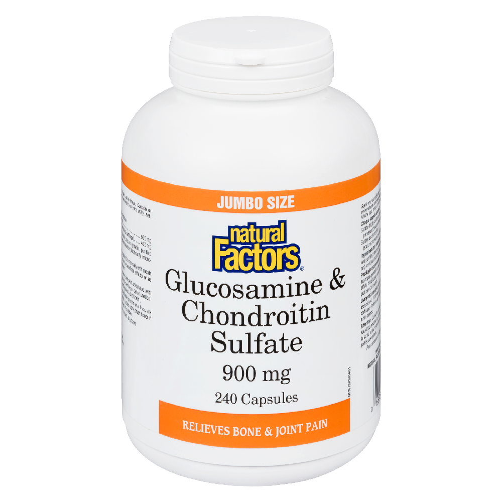 Natural Factors Glucosamine & Chondroitin Sulfate  900 mg  240 Capsules