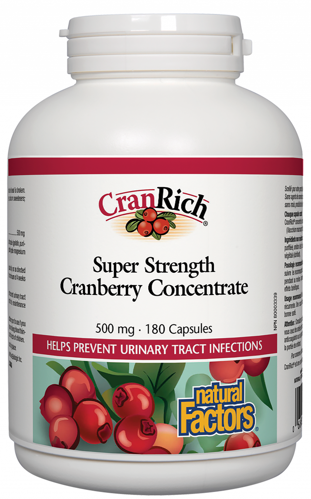 Natural Factors CranRich� Super Strength Cranberry Concentrate  500 mg  180 Capsules