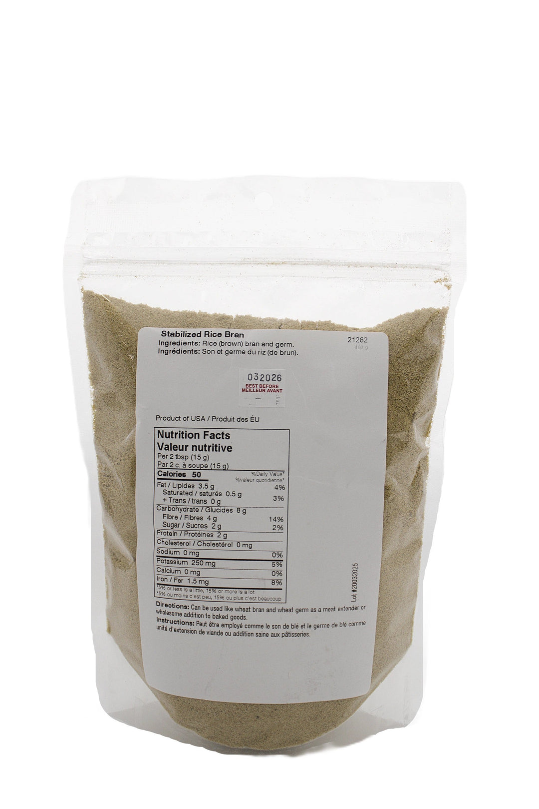 Rice Bran Stabilized 400g by Vita Market