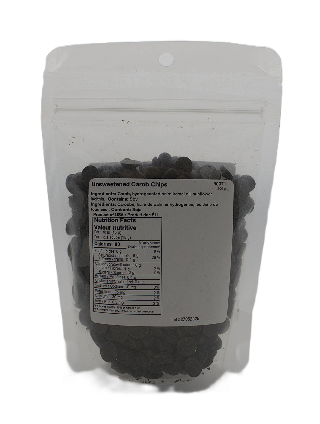 Carob Chips Unsweete 200g