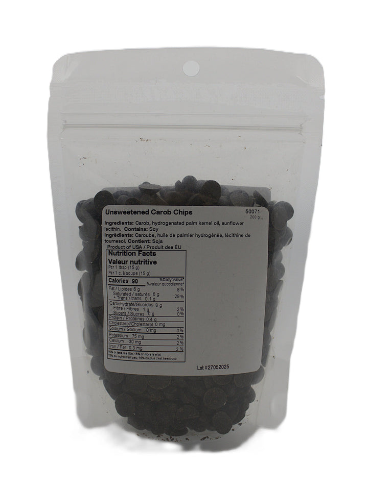 Carob Chips Unsweete 200g
