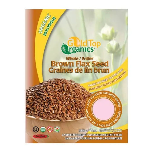 Gold Top Organic Whole Brown Flax Seed 454g