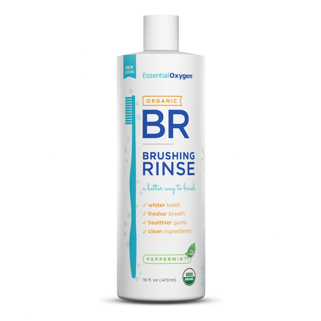 Step 1 Org BrushingRinse Peppermint by Essential Oxygen