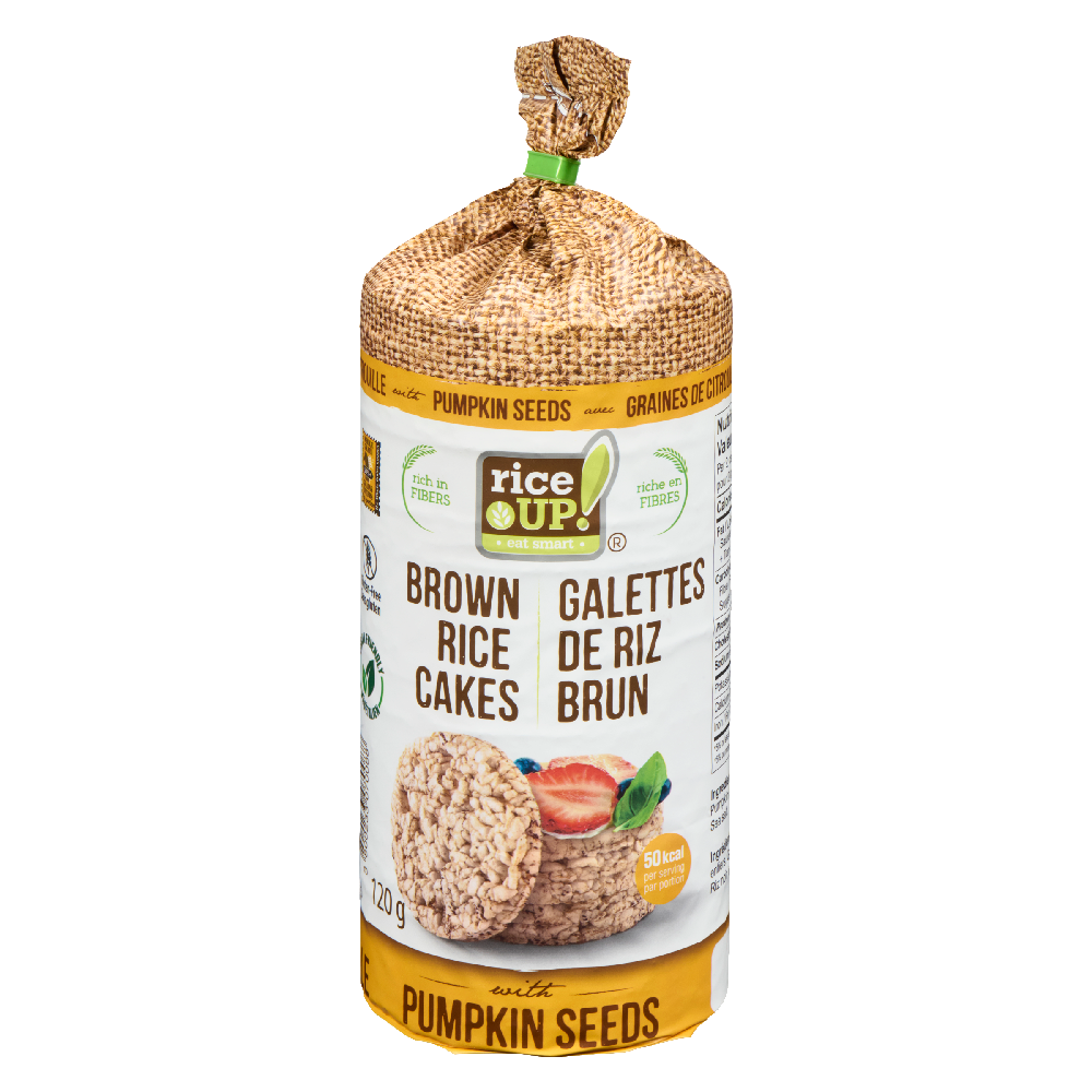Brown Rice Cakes with Pumpkin Seeds