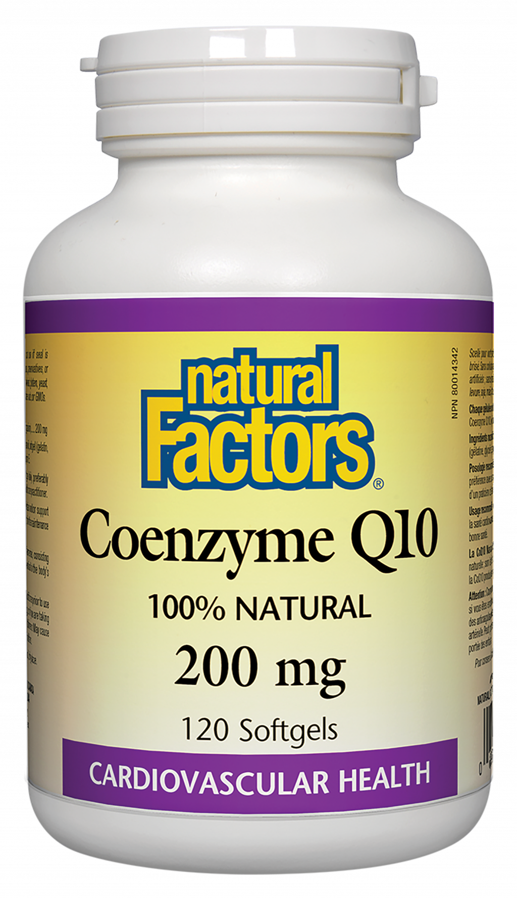 Natural Factors Coenzyme Q10  100% Natural   200 mg  120 Softgels
