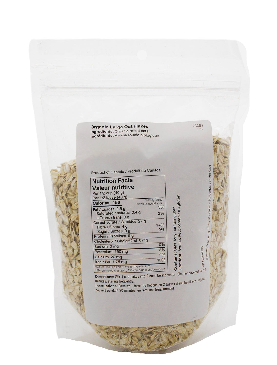 Oats Large Flake Organic 400g