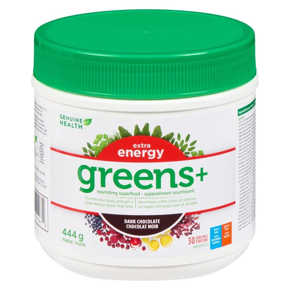 Genuine Health Greens+ Extra Energy - Chocolate 444g