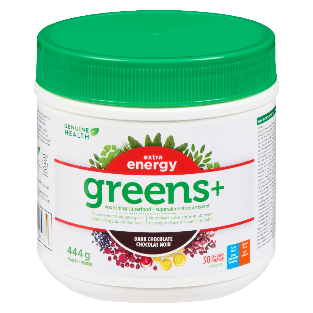 Genuine Health Greens+ Extra Energy - Chocolate 444g