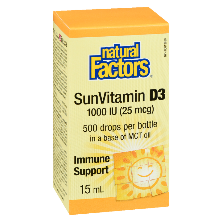 Natural Factors SunVitamin D3 Drops  1000 IU  15 mL Liquid