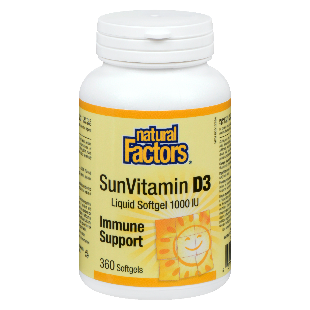 Natural Factors SunVitamin D3  1000 IU  360 Softgels