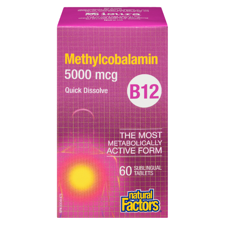 Natural Factors B12 Methylcobalamin  5000 mcg  60 Sublingual Tablets