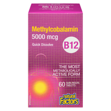 Load image into Gallery viewer, Natural Factors B12 Methylcobalamin  5000 mcg  60 Sublingual Tablets