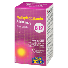 Load image into Gallery viewer, Natural Factors B12 Methylcobalamin  5000 mcg  60 Sublingual Tablets