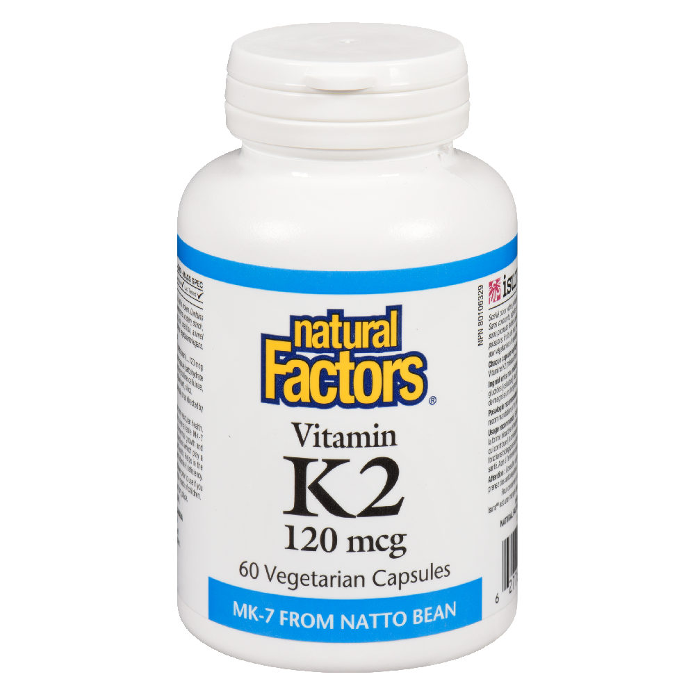 Natural Factors Vitamin K2  120 mcg  60 Vegetarian Capsules