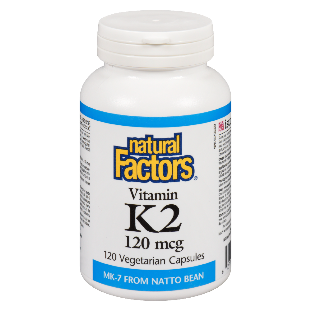 Natural Factors Vitamin K2  120 mcg  120 Vegetarian Capsules