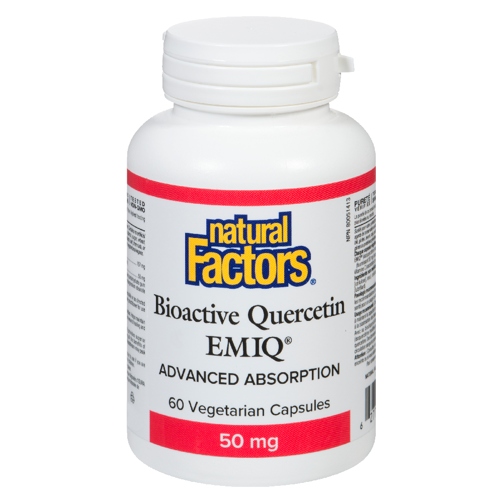 Natural Factors Bioactive Quercetin EMIQ  50 mg  60 Vegetarian Capsules