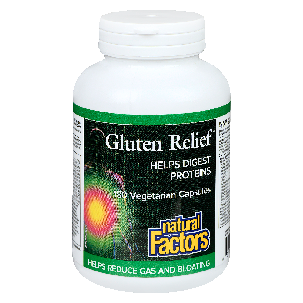 Natural Factors Gluten Relief�   180 Vegetarian Capsules