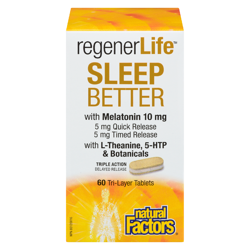 Natural Factors RegenerLife Sleep Better Tri-layer 60&
