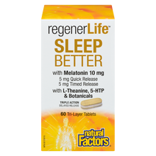 Load image into Gallery viewer, Natural Factors RegenerLife Sleep Better Tri-layer 60's