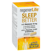 Load image into Gallery viewer, Natural Factors RegenerLife Sleep Better Tri-layer 60's