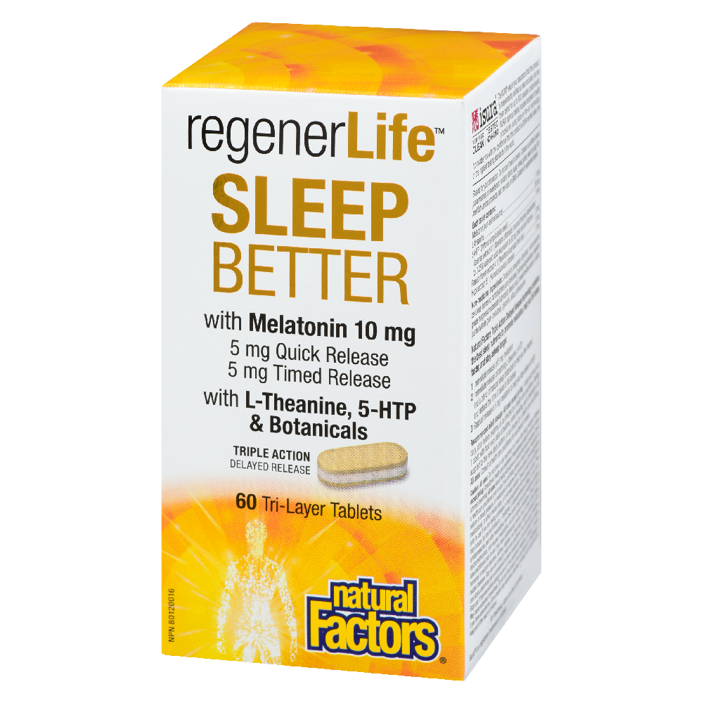 Natural Factors RegenerLife Sleep Better Tri-layer 60&