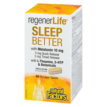 Load image into Gallery viewer, Natural Factors RegenerLife Sleep Better Tri-layer 60's