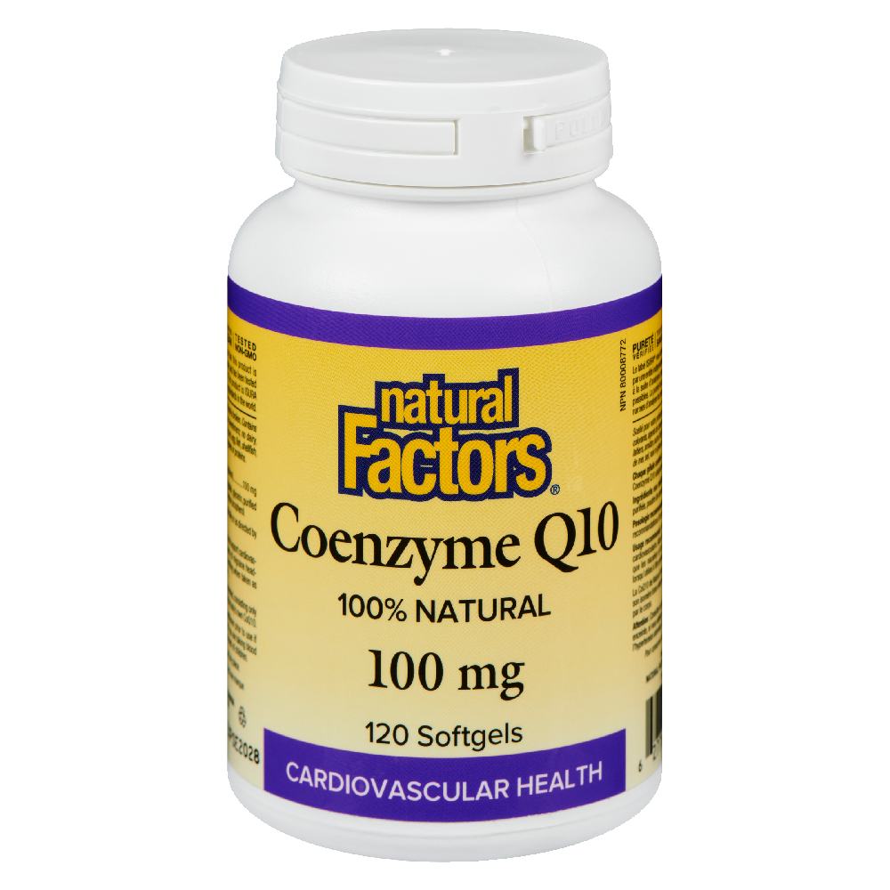 Natural Factors Coenzyme Q10  100% Natural   100 mg  120 Softgels