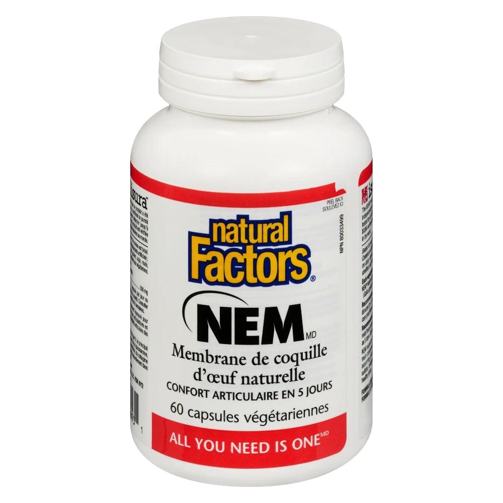 Natural Factors NEM Natural Eggshell Membrane  500 mg  60 Capsules