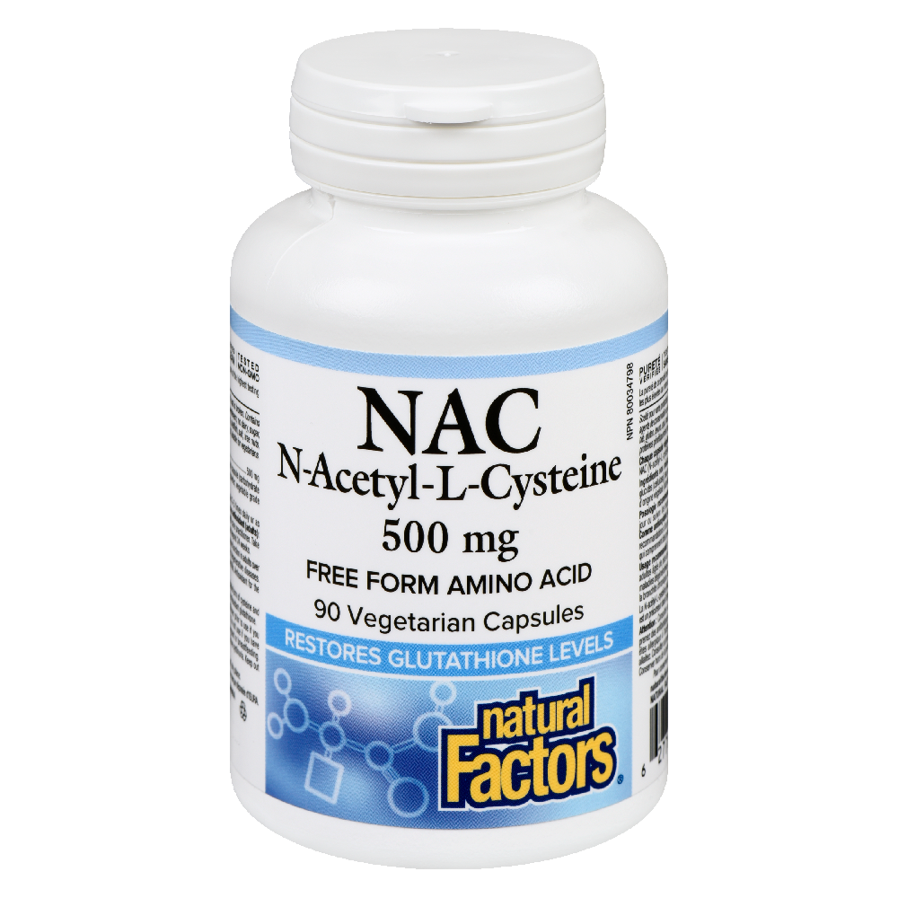 Natural Factors N-Acetyl L-Cysteine  500 mg  90 Vegetarian Capsules