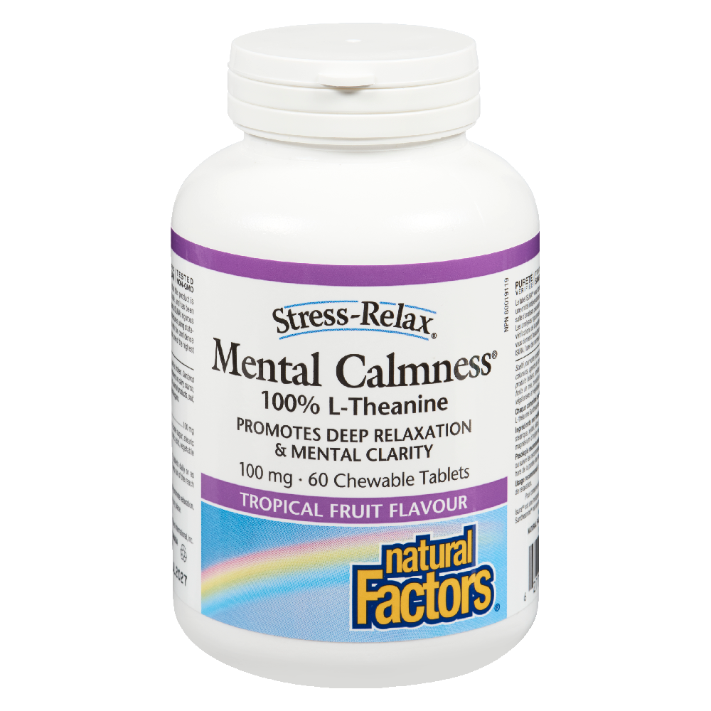 Natural Factors Mental Calmness  100 mg  60 Chewable Tablets