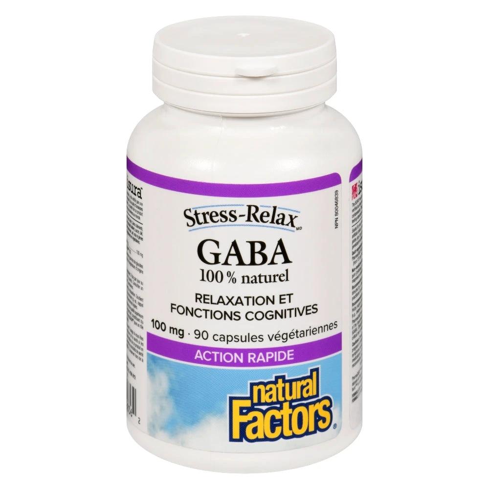 Natural Factors 100% Natural GABA   100 mg  90 Vegetarian Capsules
