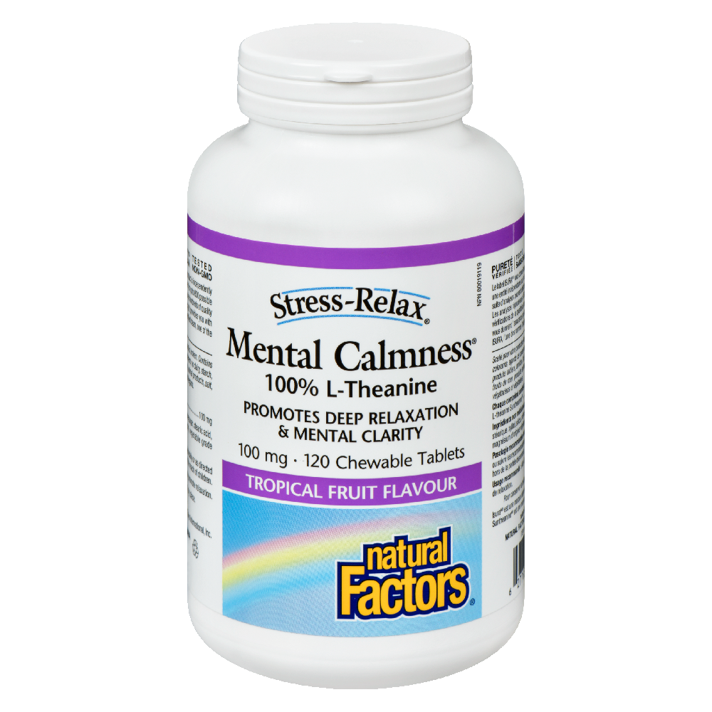 Natural Factors Mental Calmness  100 mg  120 Chewable Tablets