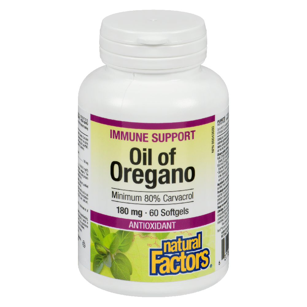 Natural Factors Oil of Oregano   180 mg  60 Softgels