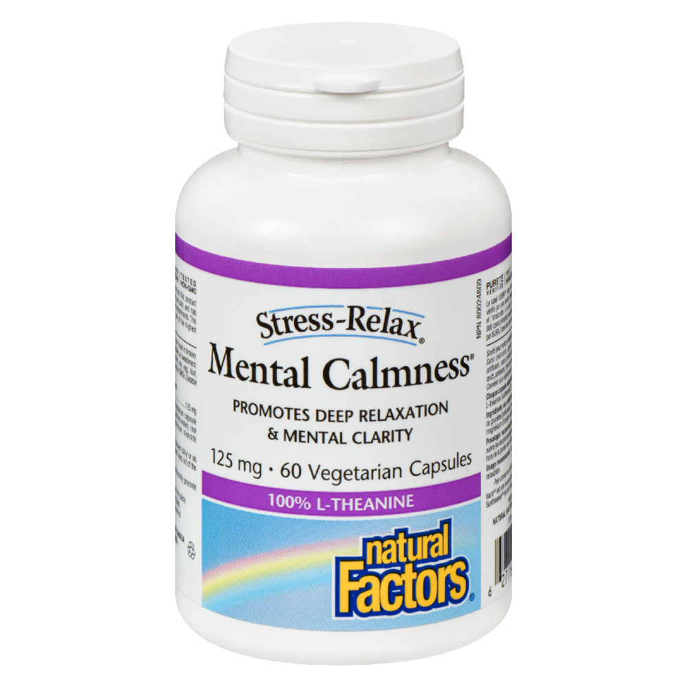 Natural Factors Mental Calmness 125 mg  60 Vegetarian Capsules