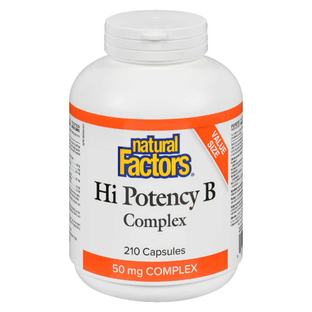 Natural Factors Hi Potency B Complex  50 mg  210 Capsules