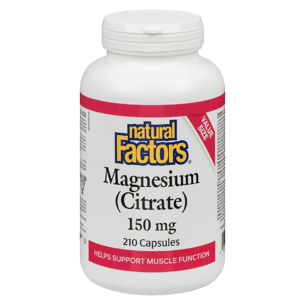 Natural Factors Magnesium Citrate  150 mg  210 Capsules