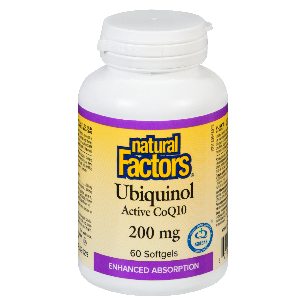 Natural Factors Ubiquinol Active CoQ10  200 mg  60 Softgels
