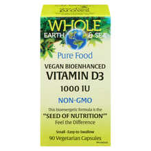 Load image into Gallery viewer, Whole Earth &amp; Sea Vegan Bioenhanced Vitamin D3  1000 IU  90 Vegetarian Capsules