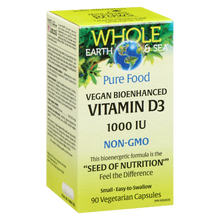 Load image into Gallery viewer, Whole Earth &amp; Sea Vegan Bioenhanced Vitamin D3  1000 IU  90 Vegetarian Capsules