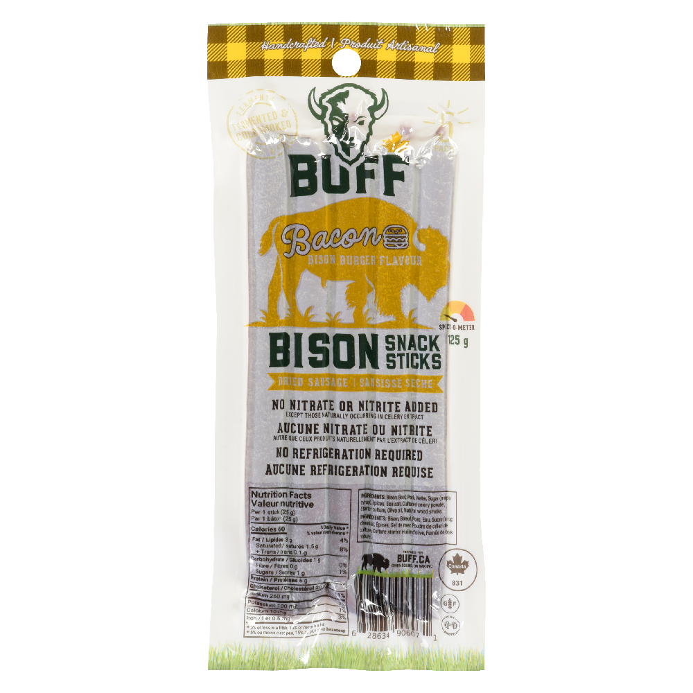 Bacon Cheeseburger Bison Sticks 125g