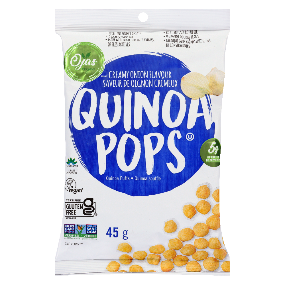 Ojas Vegan Creamy Onion Quinoa Pops 45g