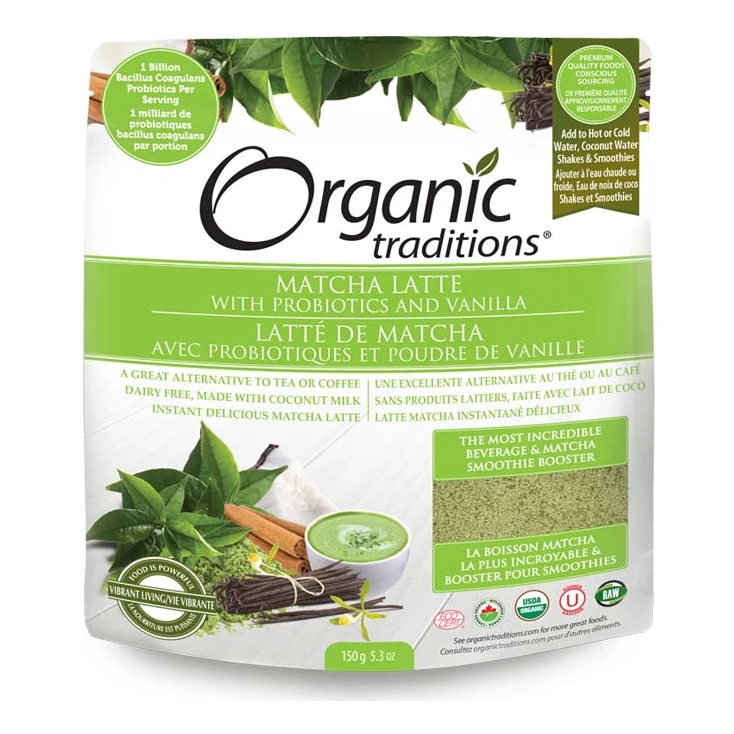 Matcha Latte with Probiotics by Organic Traditions