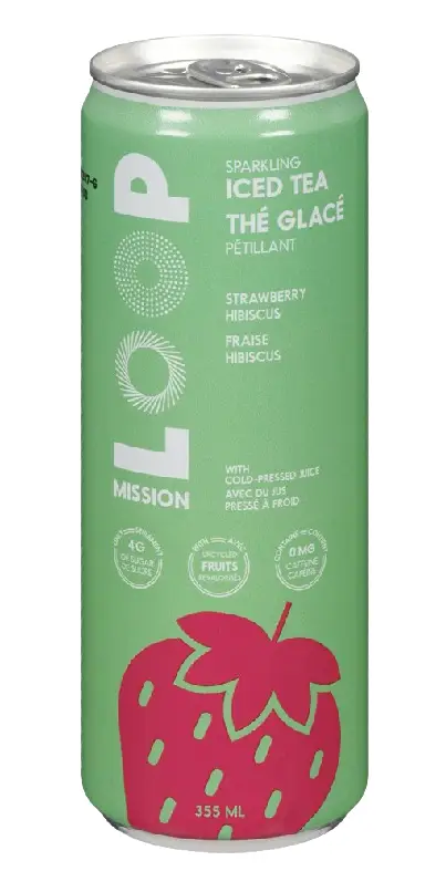 Sparkling Iced Tea w/ Juice, Strawberry Hibiscus 355ml