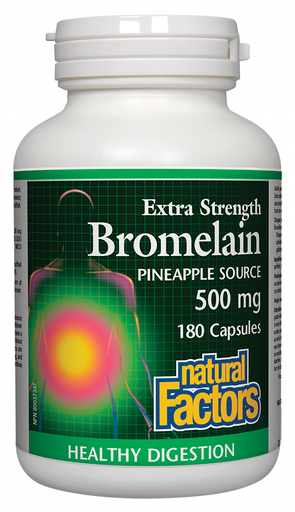 Natural Factors Bromelain Extra Strength  Pineapple Source   500 mg  180 Capsules