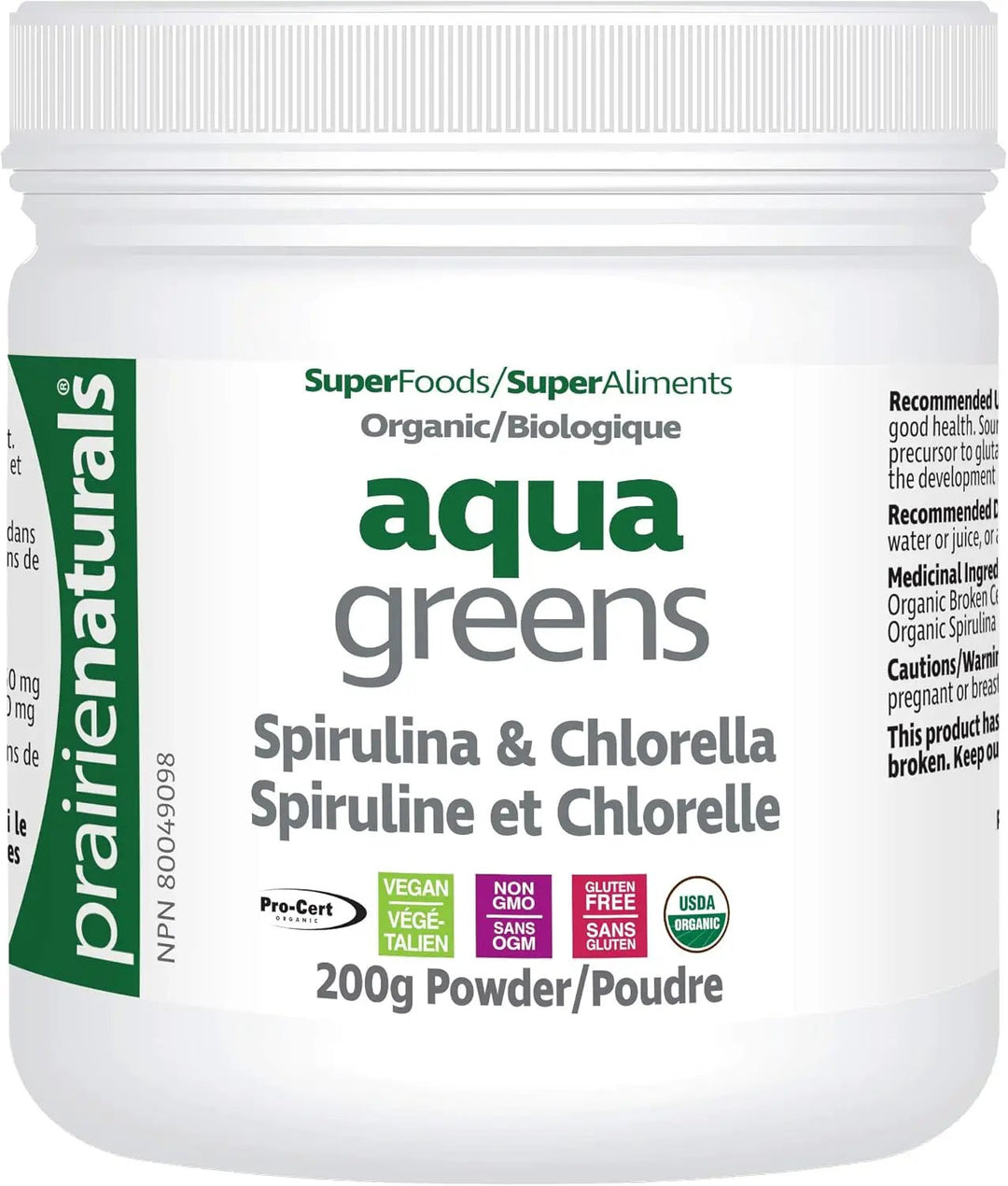 Prairie Naturals. Organic Aqua Greens. Pomegranate Berry