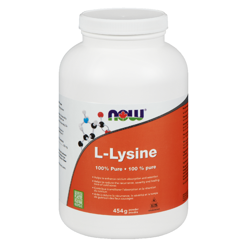 NOW L-LYSINE 100% PURE 454G