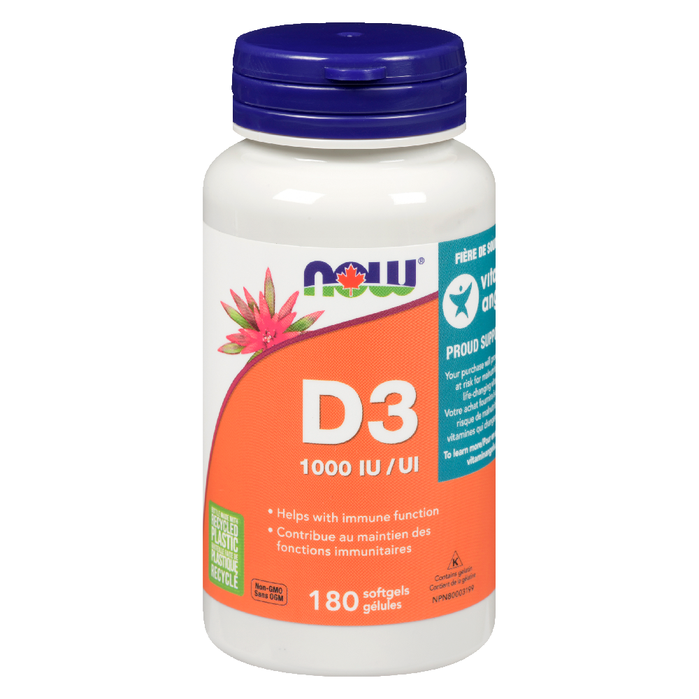 NOW VITAMIN D 1000IU 180SOFTGEL