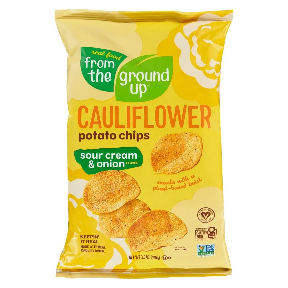 From The Ground Up Sour Cream &amp; Onion Cauliflower Chips 3.5oz