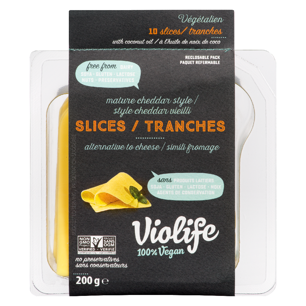 Vio Life Vegan Mature  Cheddar Slices 200g